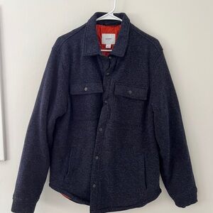 Old Navy Men's Dark Blue Button Snap Heavy Jacket